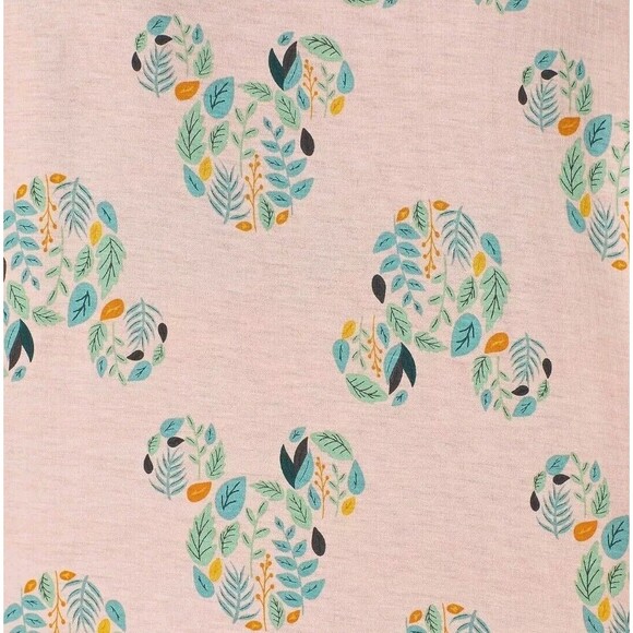 Disney Womens Mickey Mouse Pajamas 2pc Set Pink Capri Short Sleeve Crew Neck NWT - Picture 5 of 5